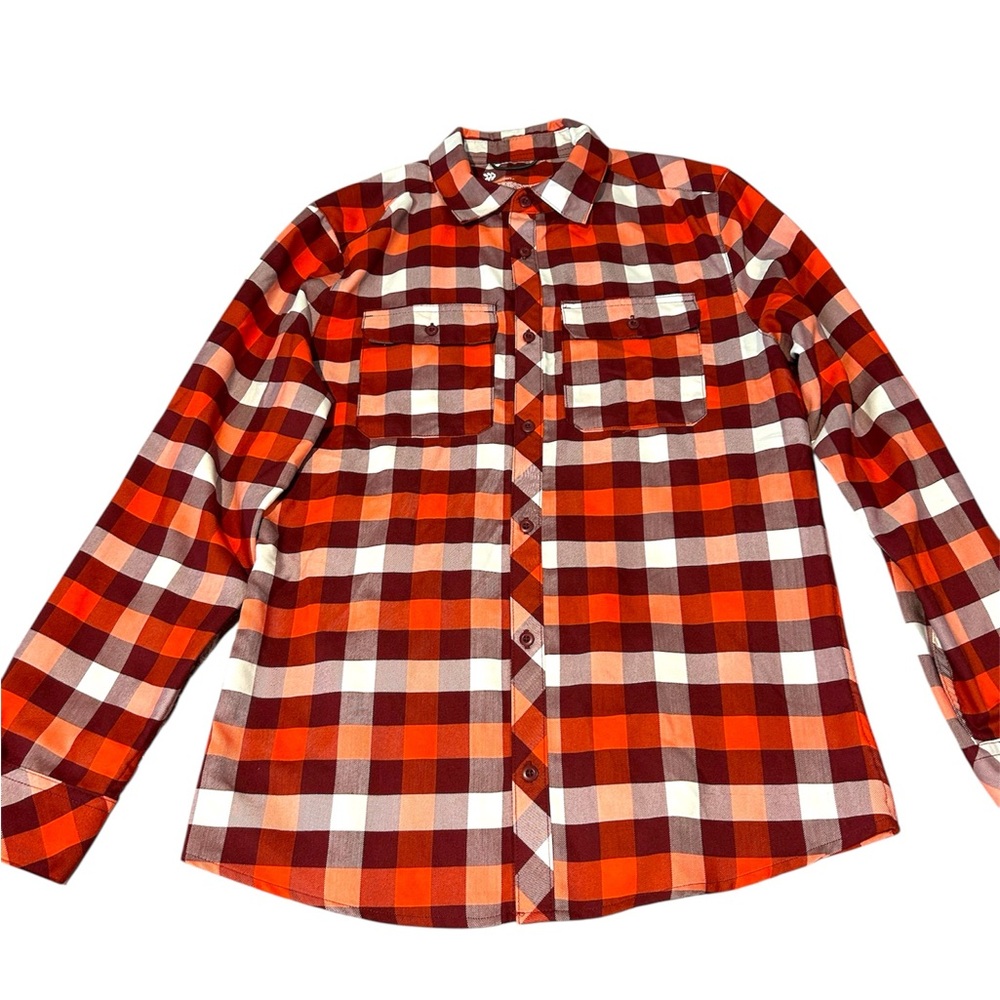All in Motion Red and White Casual Button Down Shirt